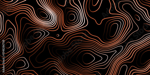 Gradient color topology and topography vector design abstract background contour map texture for print works . black curve line background with wave shape vector illustration.	