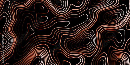 Gradient color topology and topography vector design abstract background contour map texture for print works . black curve line background with wave shape vector illustration.	