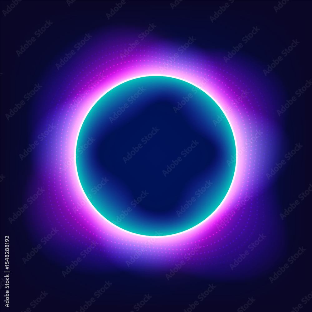 Interactive Neon Light Ring Futuristic AI Assistant Interface Voice Recognition System Smart Device UI Glowing Digital Effects