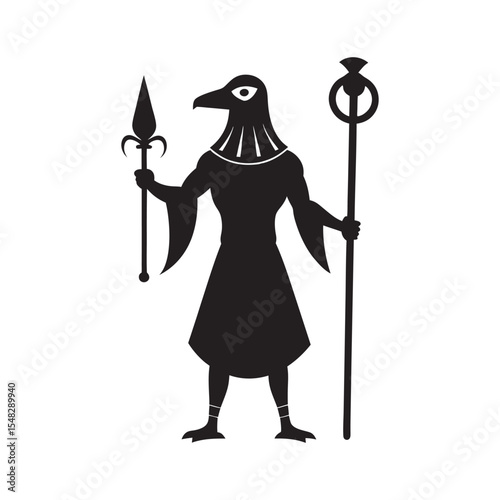 Horus Falcon Kilted God Silhouette