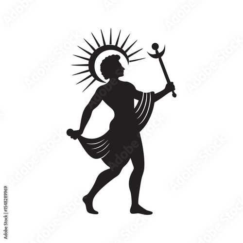 Ancient Apollo Lyre Myth Illustration