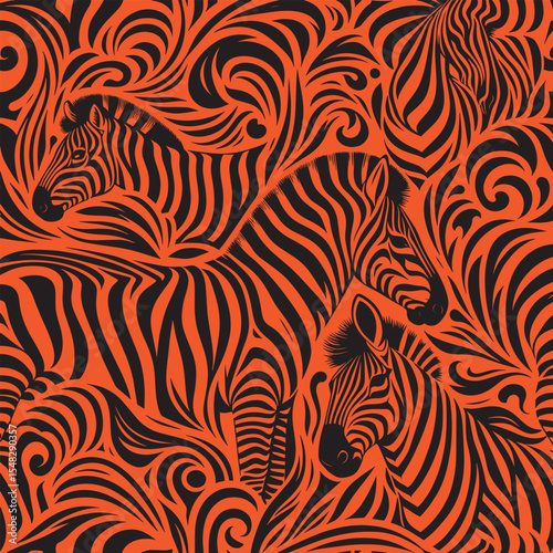 Seamless zebra skin pattern for textile.