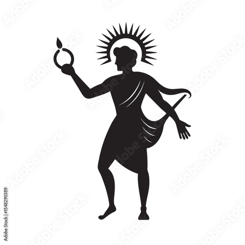 Apollo Lyre Musical God Silhouette