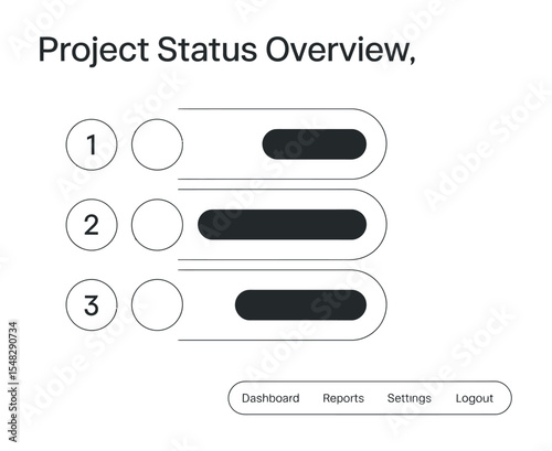 Project Status Overview Interface Design with Progress Indicators