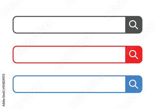 Search bar user interface icon set. Search address form