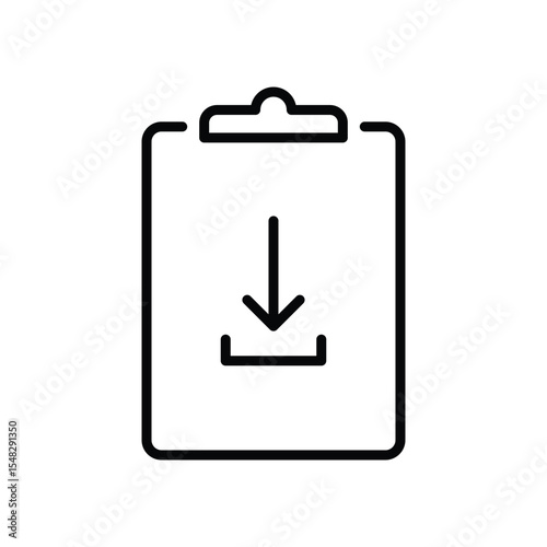 Clipboard icon with download