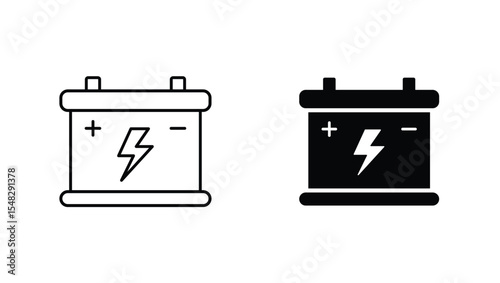 Car battery icon. Auto battery accumulator