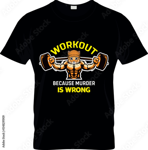 Cat Gym Fitness T Shirt