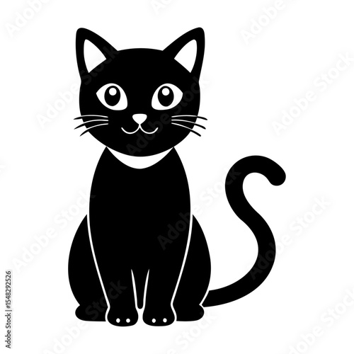 A black cat vector icon design