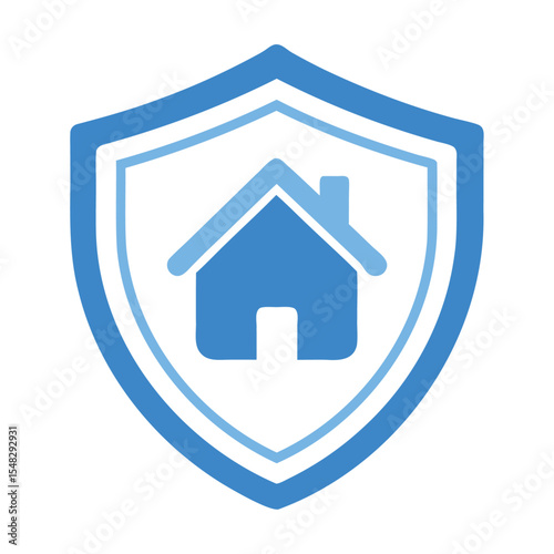 A shield in a home vector icon design
