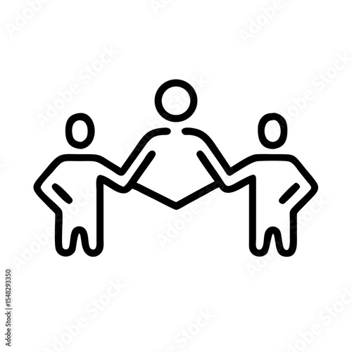 Collaboration symbol with two people joining hands