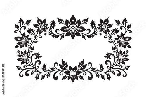 Floral Border Frame Decorative Vector Design Art
