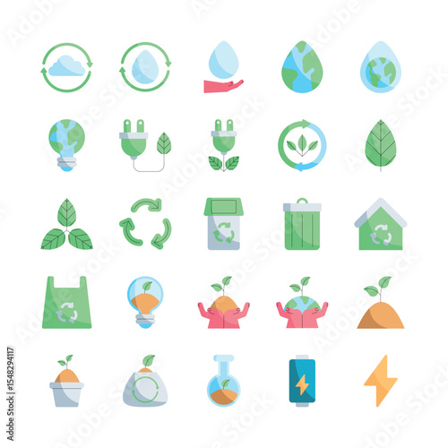 Eco Friendly Vector Sticker Pack