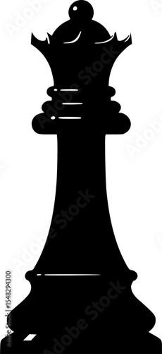 a black chess queen with intricate details