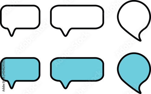 Speech Bubble collection icon animation. Talk bubbles, glowing Cloud bubbles set.bubble pack template design.