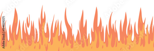 Simple Cartoon Fire Flames Border Design