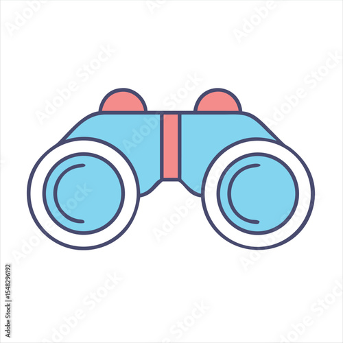 A colorful illustration of binoculars for bird watching and sightseeing activities
