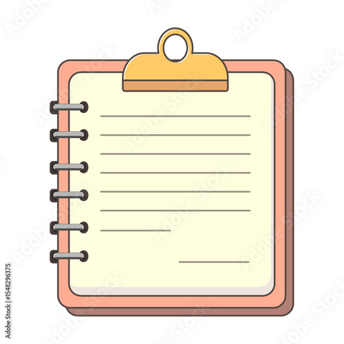 Vector illustration of a notebook on white background – back to school and office supply concept, perfect for children's education, seasonal promotions, business use, and knowledge day designs