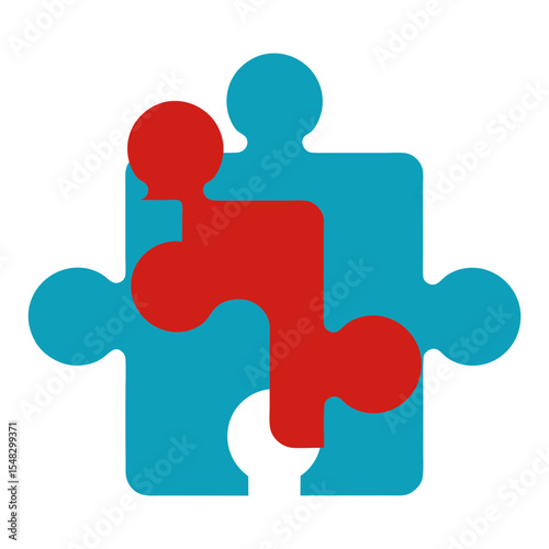 Puzzle piece clipart vector illustration of toy game on white background