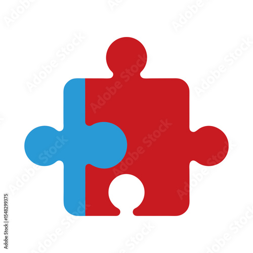 Puzzle piece clipart vector illustration of toy game on white background