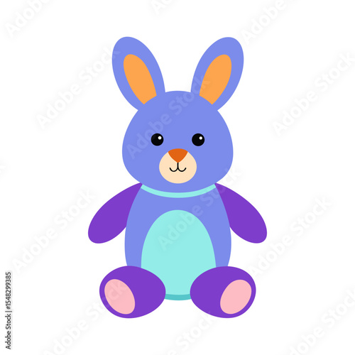 Stuffed bunny clipart vector illustration of cute toy on white background