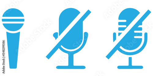 Microphone icon set. Different microphone collection. podcast icon vector. Voice vector icon, Record. EPS 10 