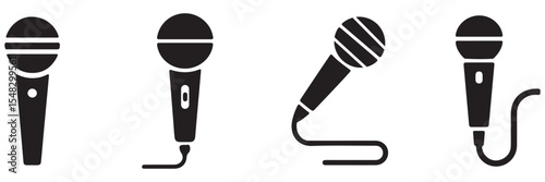 Microphone icon set. Different microphone collection. podcast icon vector. Voice vector icon, Record. EPS 10 