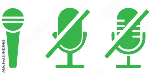 Microphone icon set. Different microphone collection. podcast icon vector. Voice vector icon, Record. EPS 10 