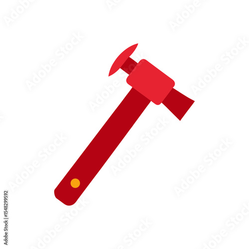 Toy hammer and nails clipart vector illustration for tool play on white background