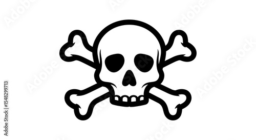 Simple Black and White Skull and Crossbones Graphic Design