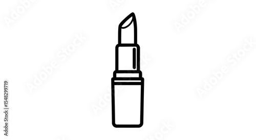 Simple Black Line Art Illustration of a Lipstick