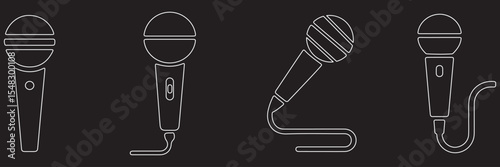 Microphone icon set. Different microphone collection. white background. Design EPS 10 