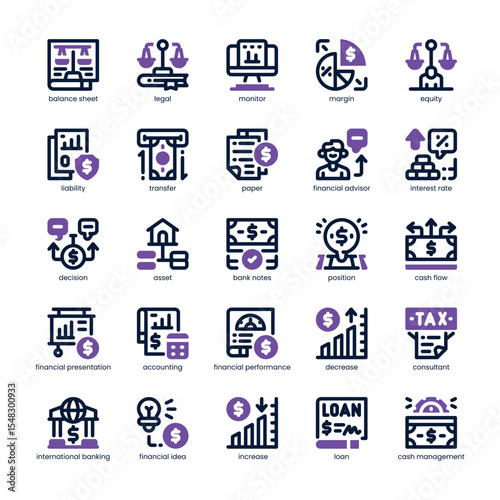 Balance Sheet Icon pack for your website, mobile, presentation, and logo design. Balance Sheet Icon dual tone design. Vector graphics illustration and editable stroke.