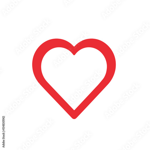A stylized heart icon that symbolizes love and affection in a bold design on a transparent background