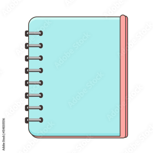 Vector illustration of a notebook on white background – back to school and office supply concept, perfect for children's education, seasonal promotions, business use, and knowledge day designs
