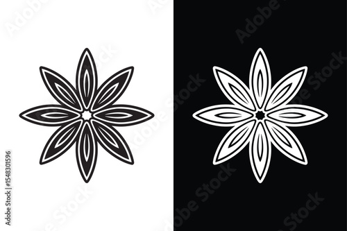 Star anise icon vector on White Background ,Vector Art Illustration on white background.
