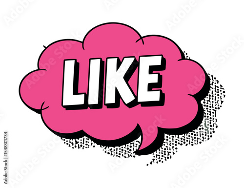 Pink Comic Book Style Speech Bubble Saying Like