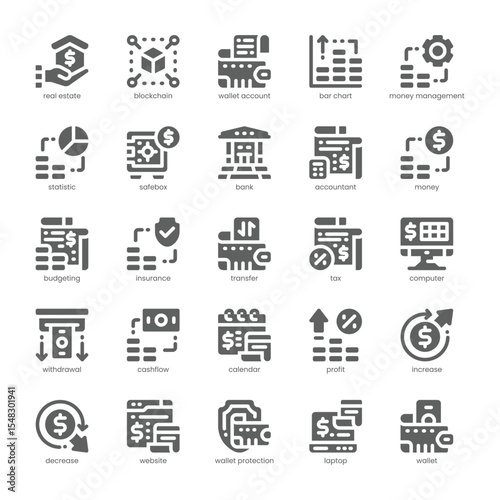 Savings Account Icon pack for your website, mobile, presentation, and logo design. Savings Account Icon solid design. Vector graphics illustration and editable stroke.