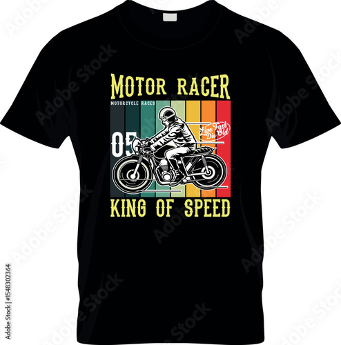 Motor racer king of speed T shirt Design