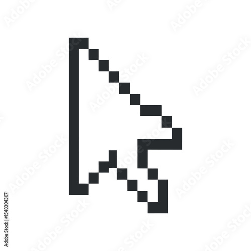 Pixelated Left Arrow Cursor Icon