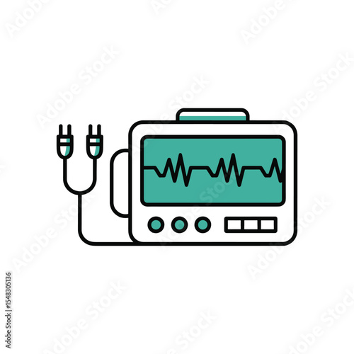 ECG machine  icon vector on White Background ,Vector Art Illustration on white background.