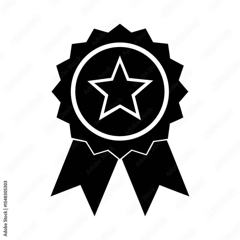 elegant award ribbon with central star vector. elegant award ribbon with central star vector.