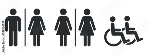 Male Female and Accessible Restroom Signs