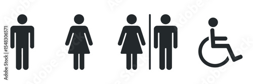 Toilet Signs for Men Women and Disabled Persons