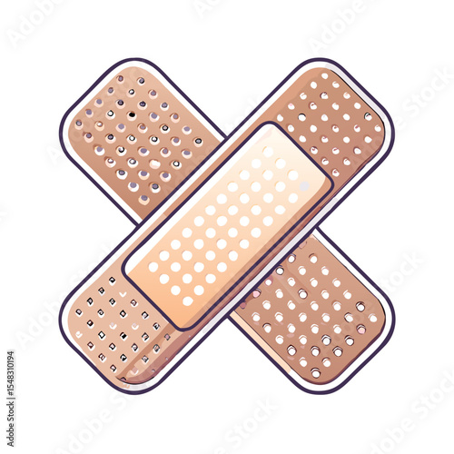 Two bandages crossed over one another providing first aid and medical support