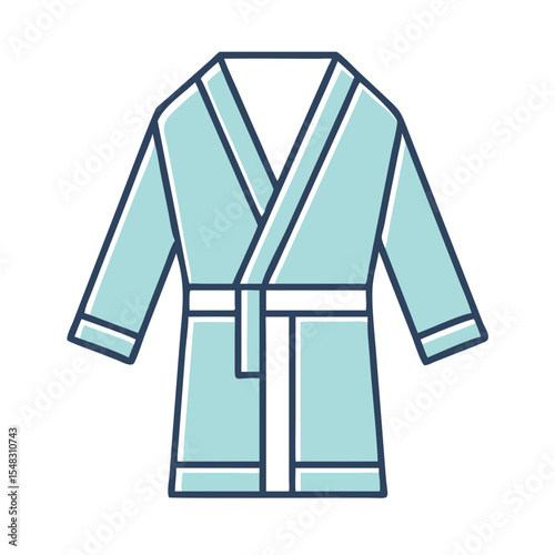 Light blue bathrobe with a tie, perfect for lounging after shower