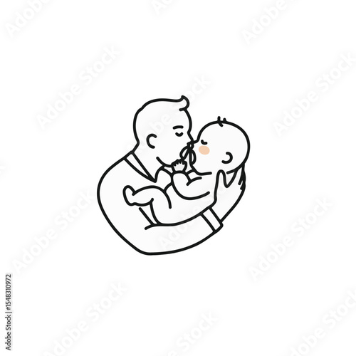 A father kisses his baby.