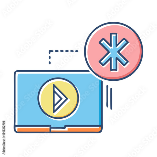 Telemedicine video consultation with medical professional represented by star of life