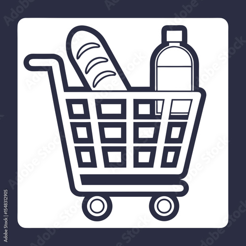 Shopping cart icon in line style