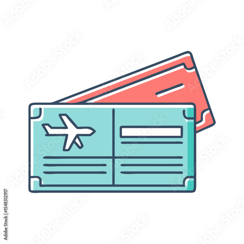 Illustration of an airplane ticket with a modern and stylish appearance